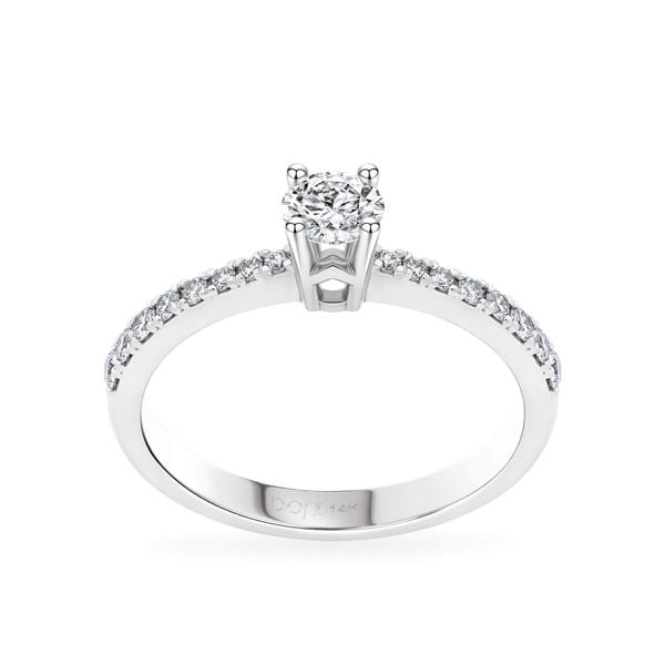 Nhẫn đính hôn vàng trắng 14K gắn kim cương DOJI AFRE010035F2NN1