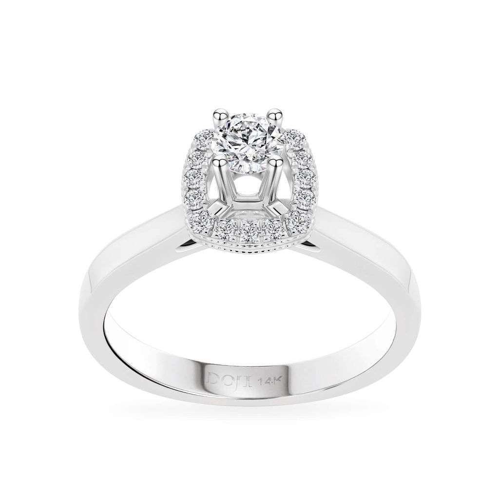 Nhẫn đính hôn vàng trắng 14K gắn kim cương DOJI AFRE010039F2NN1 