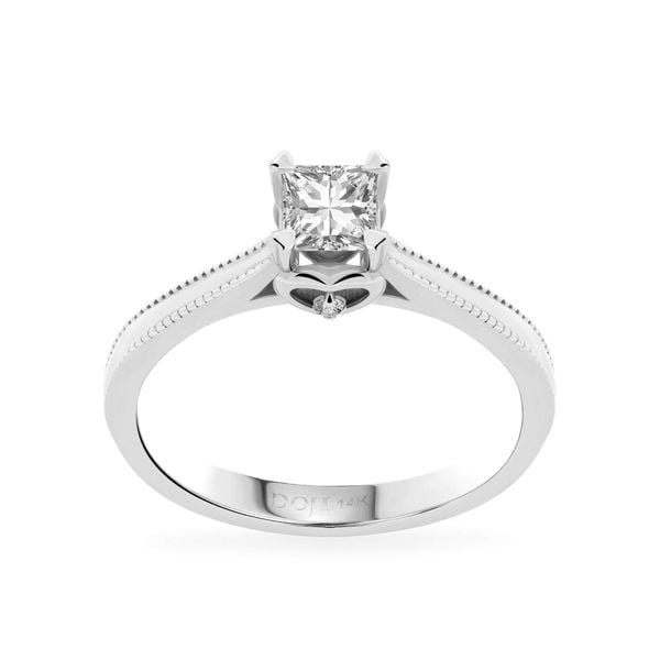 Nhẫn đính hôn vàng trắng 14K gắn kim cương DOJI AFRE000054F2NN1