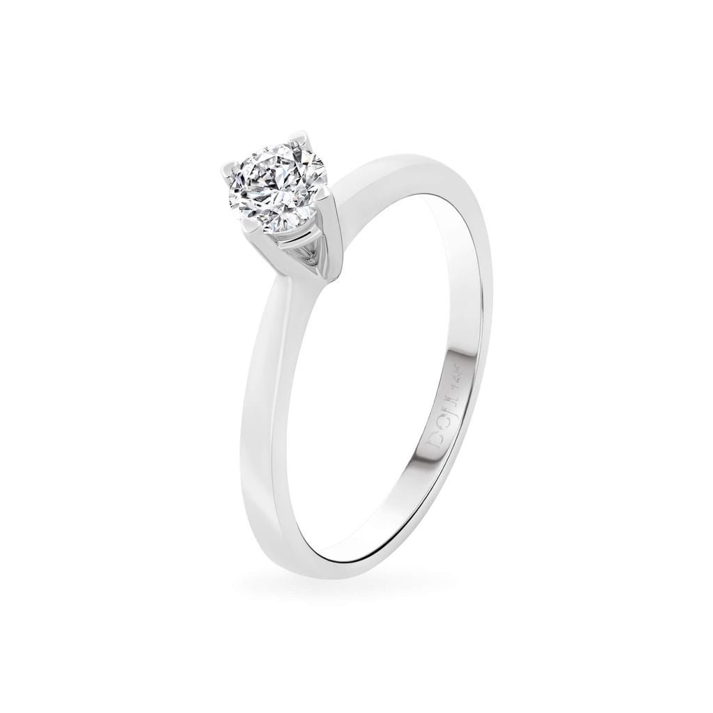 Nhẫn đính hôn vàng trắng 14K gắn kim cương DOJI AFRE000078F2NN1 