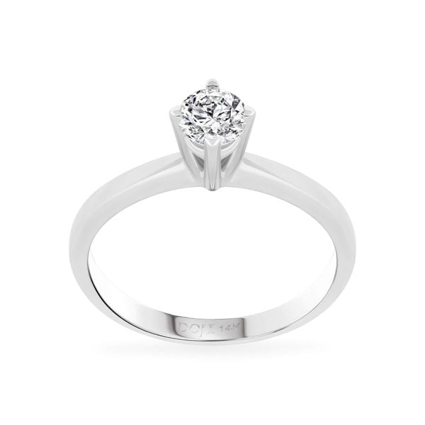 Nhẫn đính hôn vàng trắng 14K gắn kim cương DOJI AFRE000078F2NN1