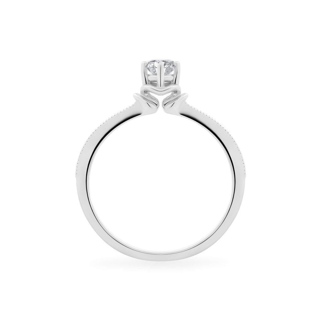 Nhẫn đính hôn vàng trắng 14K gắn kim cương DOJI AFRE000080F2NN1 