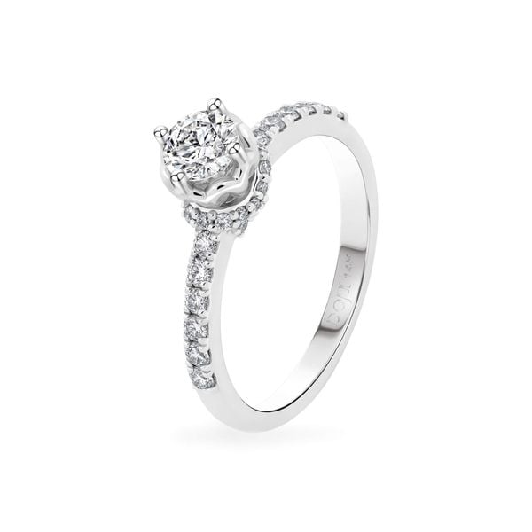 Nhẫn đính hôn vàng trắng 14K gắn kim cương DOJI AFRE010042F2NN1