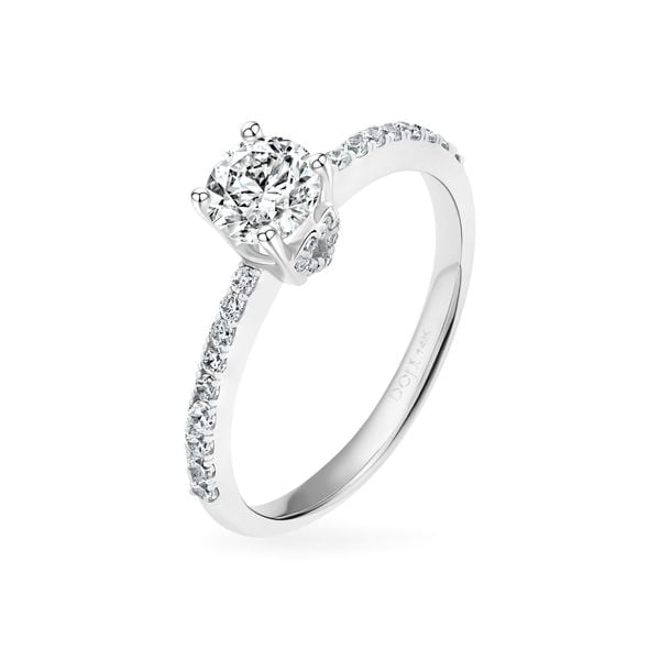 Nhẫn vàng trắng 14K gắn đá CZ DOJI AFRJ900499F2CZ1