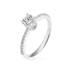 Nhẫn vàng trắng 14K gắn đá CZ DOJI AFRJ900499F2CZ1