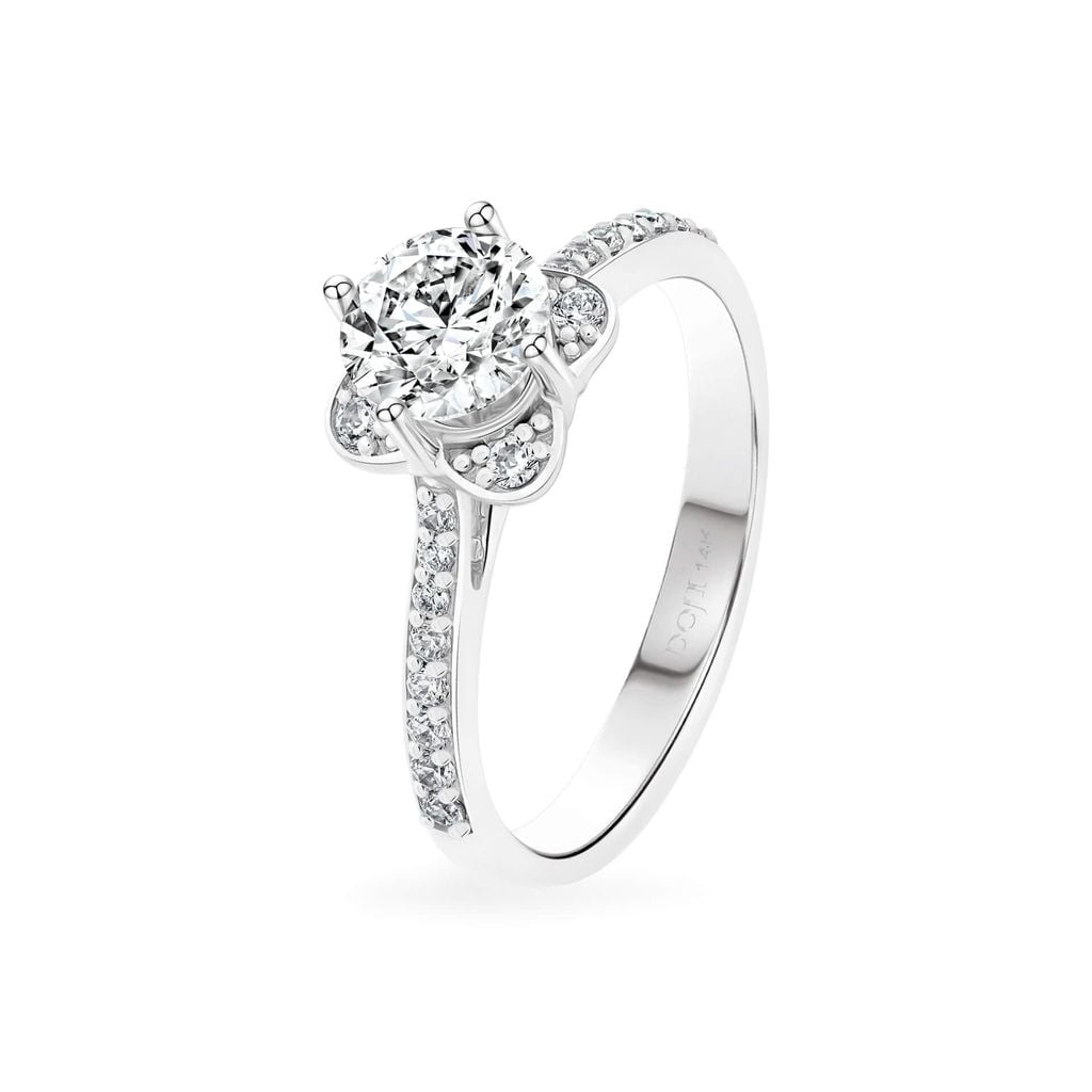 Nhẫn vàng trắng 14K gắn đá CZ DOJI AFRJ900501F2CZ1 