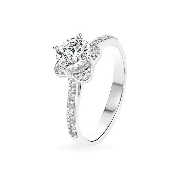 Nhẫn vàng trắng 14K gắn đá CZ DOJI AFRJ900501F2CZ1