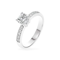 Nhẫn vàng trắng 14K gắn đá CZ DOJI AFRJ900502F2CZ1
