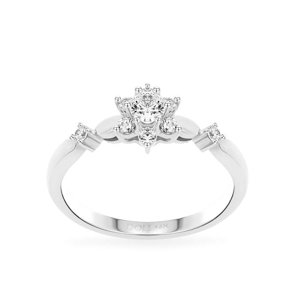 Nhẫn vàng trắng 14K gắn đá CZ DOJI AFRJ000546F2CZ1