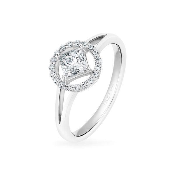 Nhẫn vàng trắng 14K gắn đá CZ DOJI AFRK000674F2CZ1
