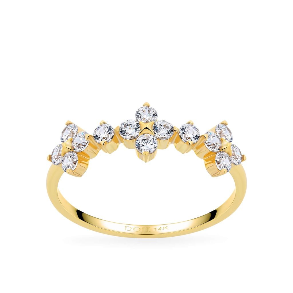 Nhẫn vàng vàng 14K gắn đá CZ DOJI AFRK000741F1CZ1 