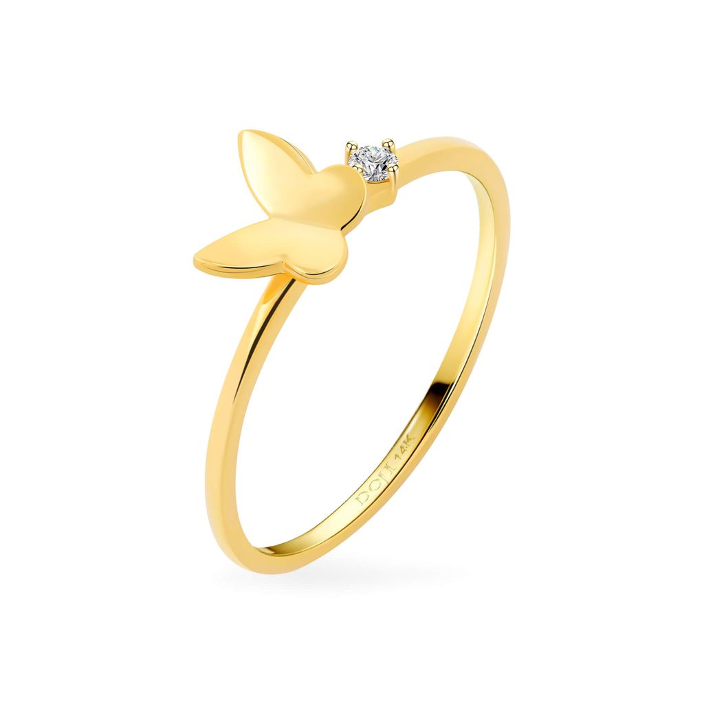 Nhẫn vàng vàng 14K gắn đá CZ DOJI AFRK000743F1CZ1 