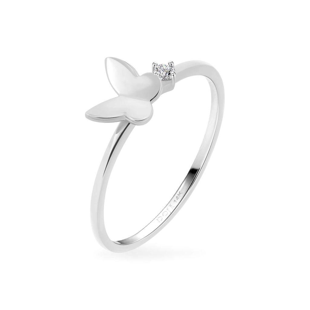 Nhẫn vàng trắng 14K gắn đá CZ DOJI AFRK000743F2CZ1 