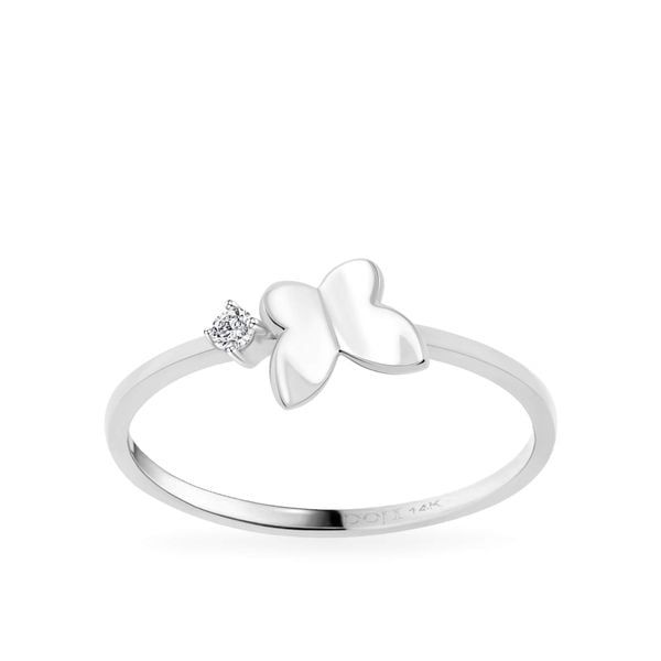 Nhẫn vàng trắng 14K gắn đá CZ DOJI AFRK000743F2CZ1