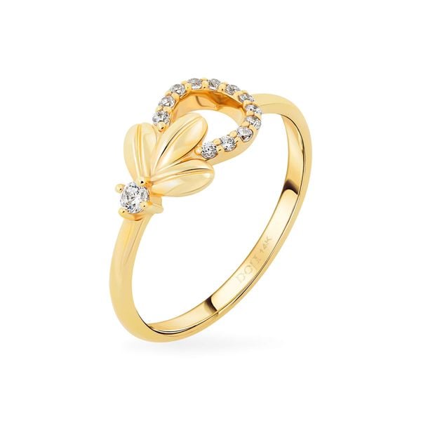 Nhẫn vàng vàng 14K gắn đá CZ DOJI AFRK000782F1CZ1