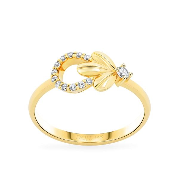 Nhẫn vàng vàng 14K gắn đá CZ DOJI AFRK000782F1CZ1
