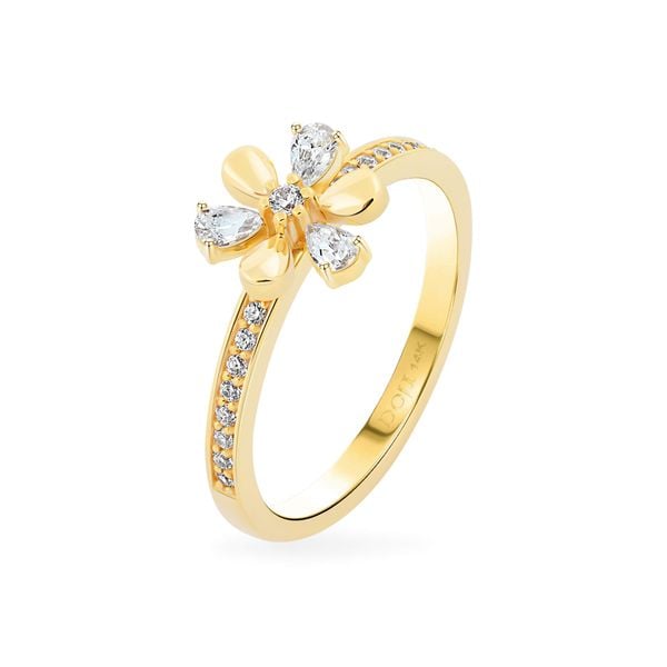 Nhẫn vàng vàng 14K gắn đá CZ DOJI AFRK000787F1CZ1