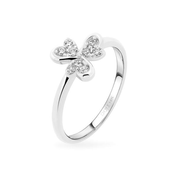 Nhẫn vàng trắng 14K gắn đá CZ DOJI AFRK000788F2CZ1