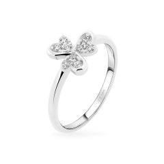 Nhẫn vàng trắng 14K gắn đá CZ DOJI AFRK000788F2CZ1