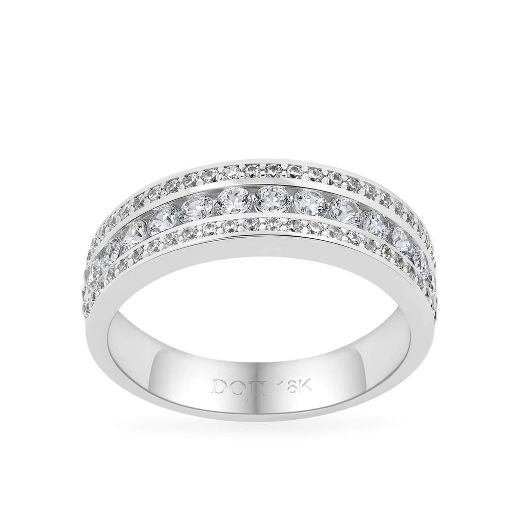 Nhẫn vàng trắng 18K gắn đá CZ DOJI AFRM001097D2CZ1 