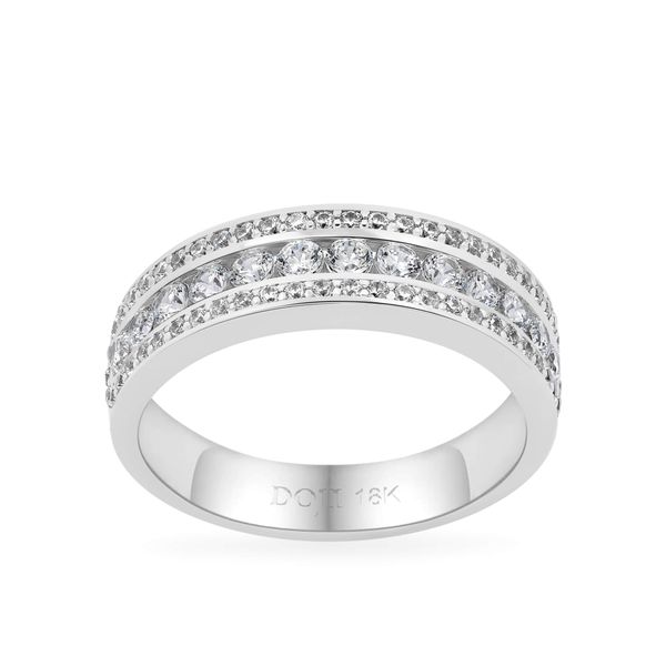 Nhẫn vàng trắng 18K gắn đá CZ DOJI AFRM001097D2CZ1