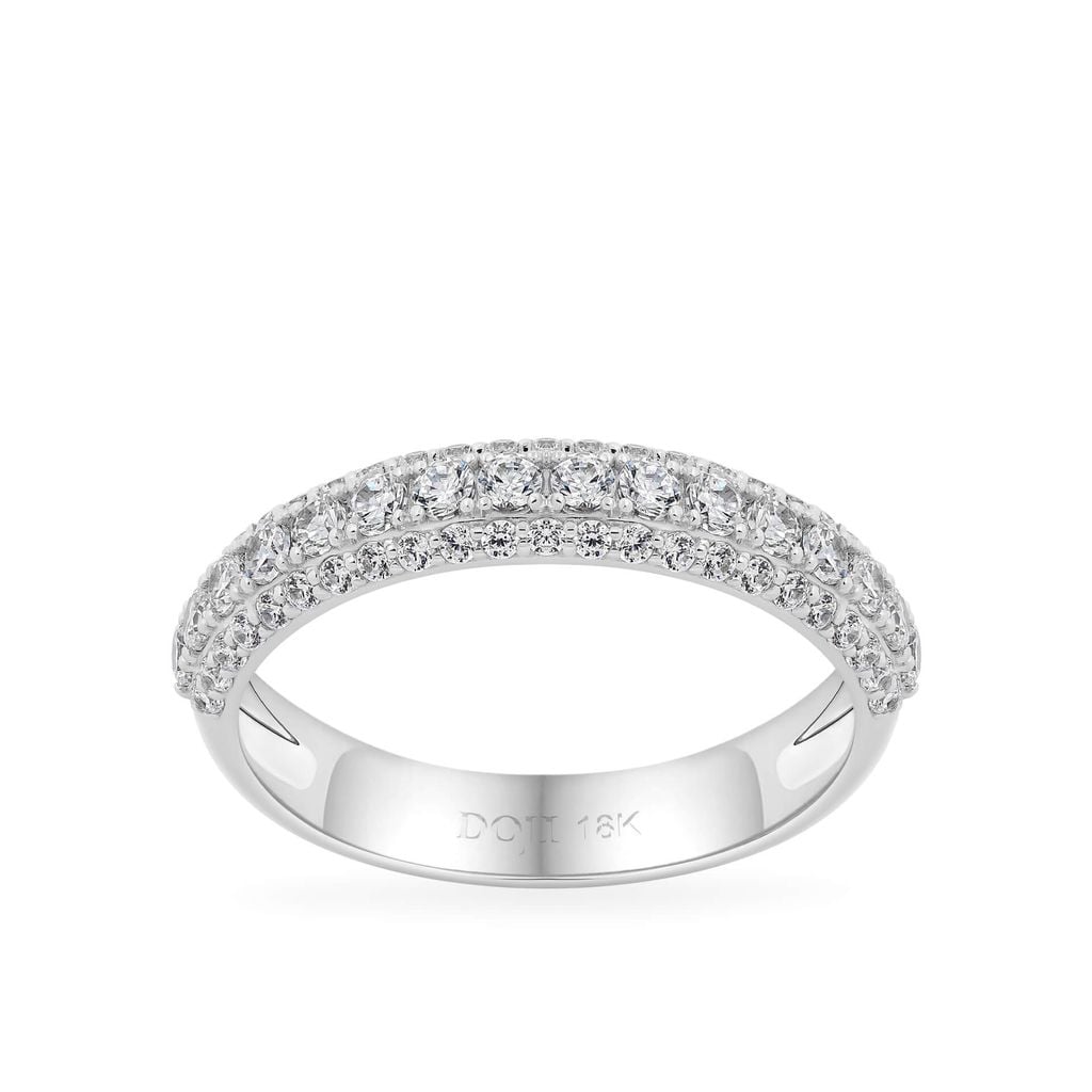 Nhẫn vàng trắng 18K gắn đá CZ DOJI AFRM001101D2CZ1 