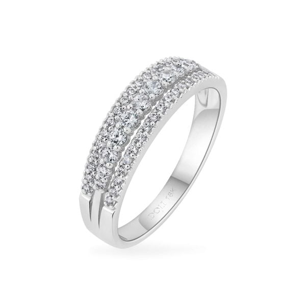Nhẫn vàng trắng 18K gắn đá CZ DOJI AFRM001102D2CZ1