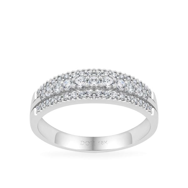 Nhẫn vàng trắng 18K gắn đá CZ DOJI AFRM001102D2CZ1