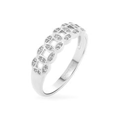 Nhẫn vàng trắng 18K gắn đá CZ DOJI AFRM001133D2CZ1