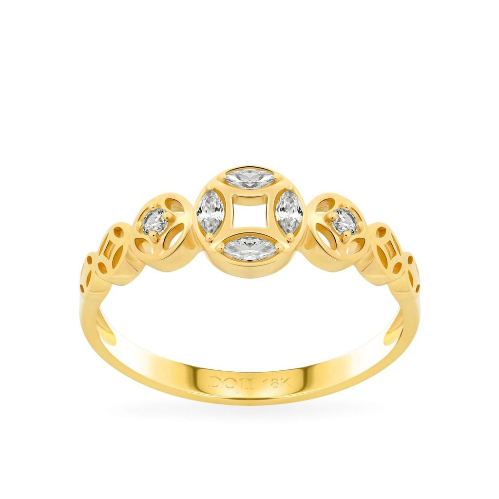 Nhẫn vàng vàng 18K gắn đá CZ DOJI AFRM001137D1CZ1 