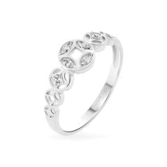 Nhẫn vàng trắng 18K gắn đá CZ DOJI AFRM001137D2CZ1