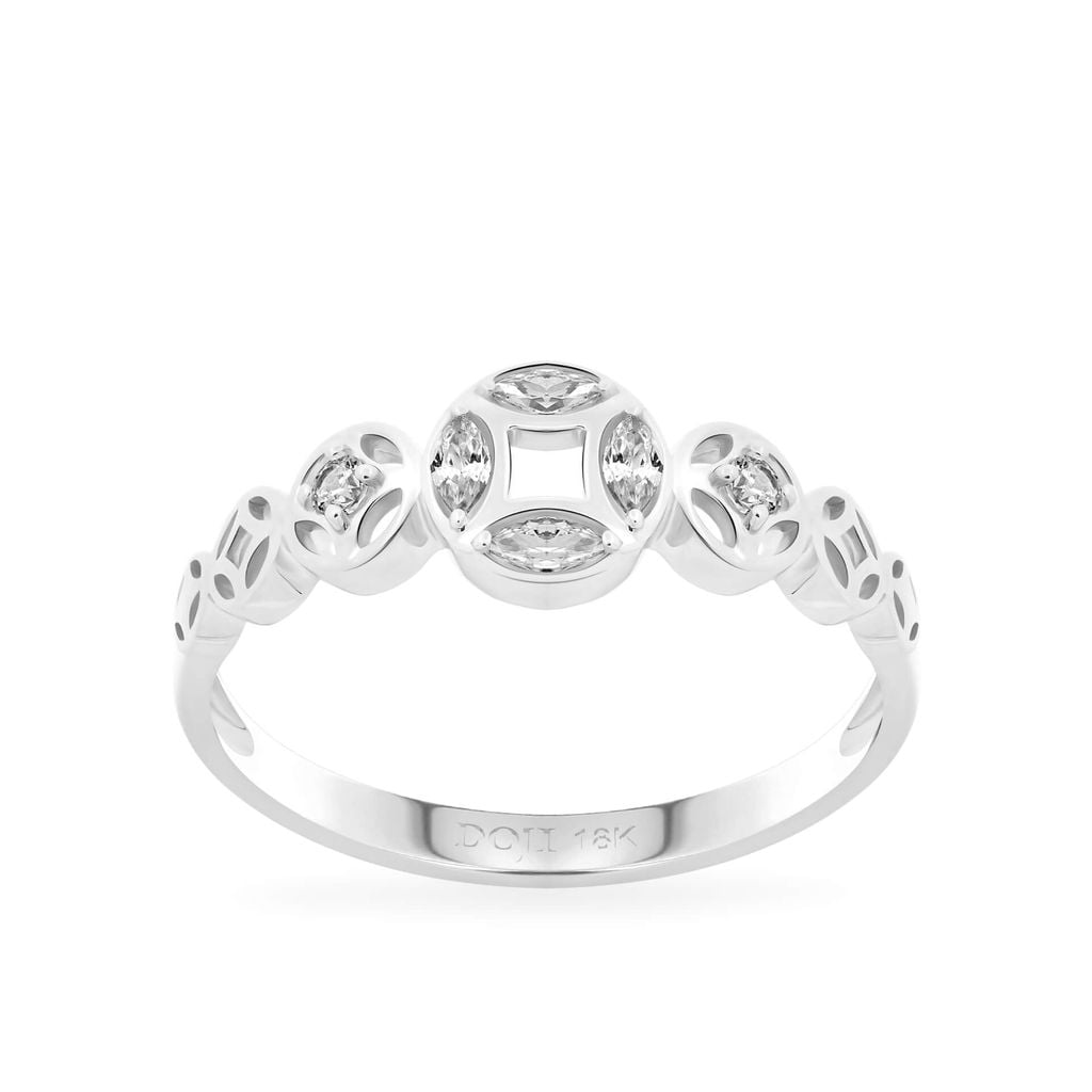 Nhẫn vàng trắng 18K gắn đá CZ DOJI AFRM001137D2CZ1 