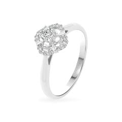 Nhẫn vàng trắng 18K gắn đá CZ DOJI AFRM100441D2CZ1