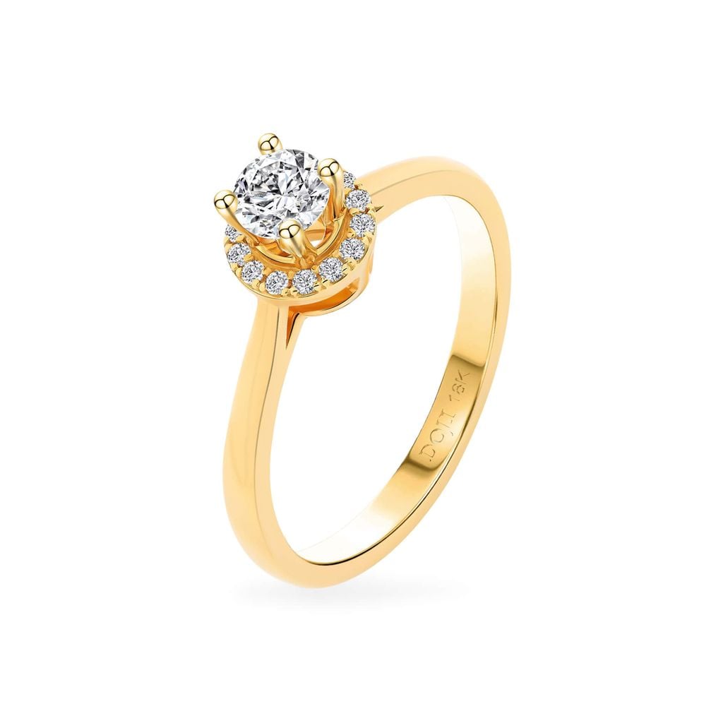 Nhẫn vàng vàng 18K gắn đá CZ DOJI AFRM200522D1CZ1 
