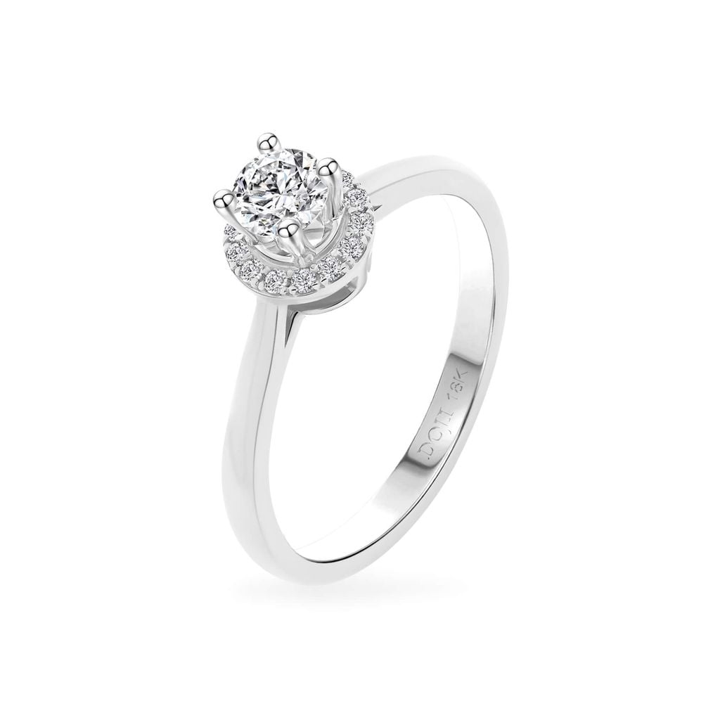 Nhẫn vàng trắng 18K gắn đá CZ DOJI AFRM200522D2CZ1 