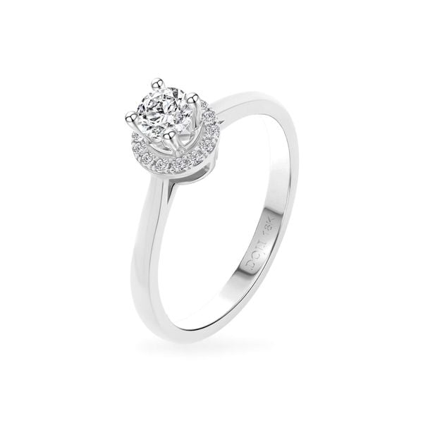 Nhẫn vàng trắng 18K gắn đá CZ DOJI AFRM200522D2CZ1