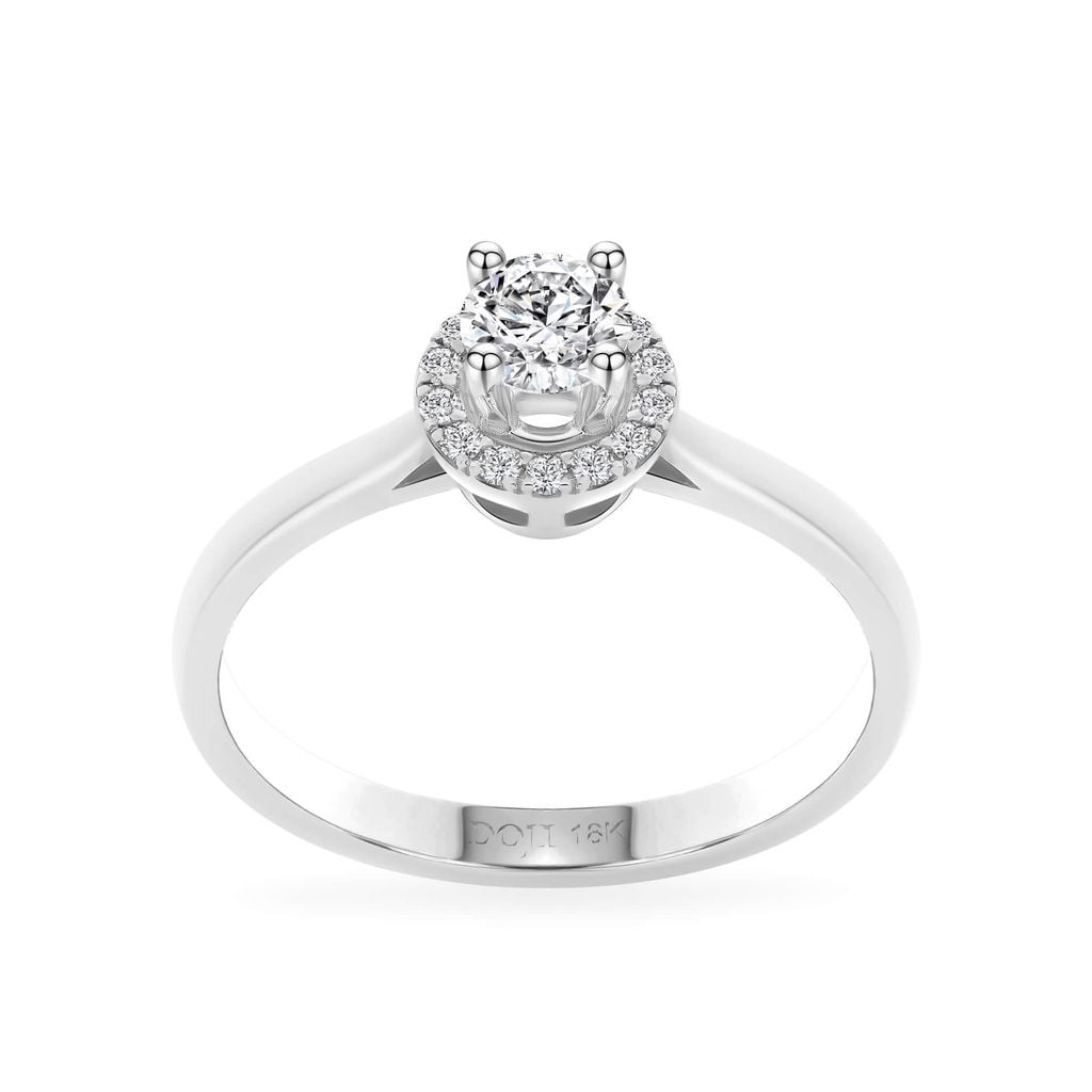 Nhẫn vàng trắng 18K gắn đá CZ DOJI AFRM200522D2CZ1 