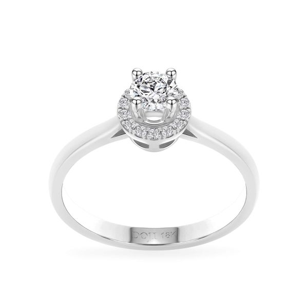 Nhẫn vàng trắng 18K gắn đá CZ DOJI AFRM200522D2CZ1