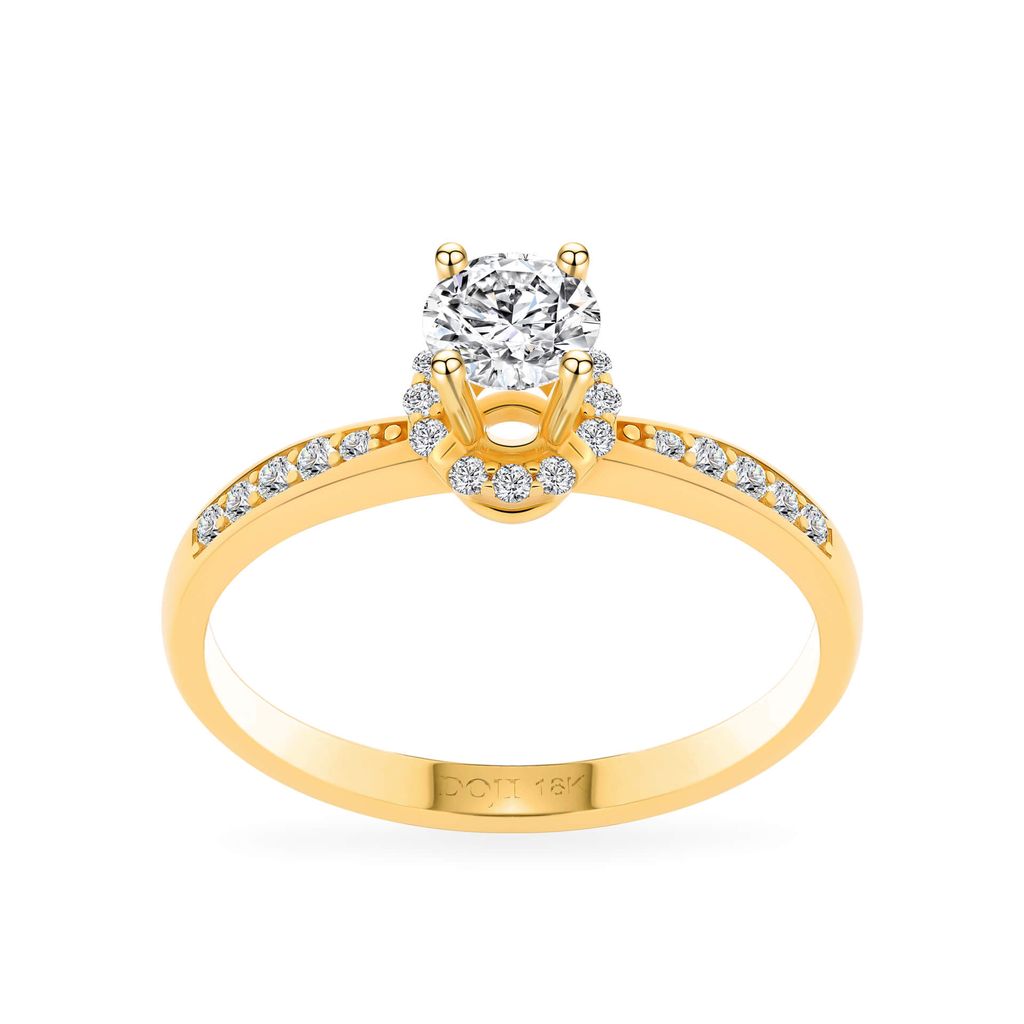 Nhẫn vàng vàng 18K gắn đá CZ DOJI AFRM200524D1CZ1 