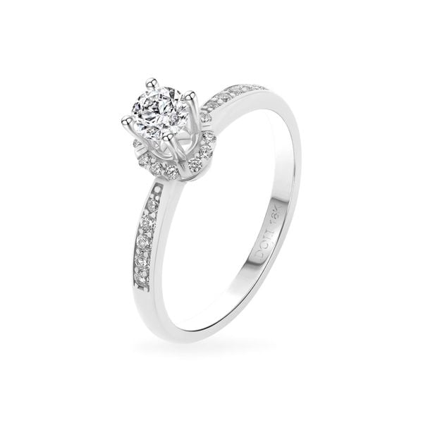 Nhẫn vàng trắng 18K gắn đá CZ DOJI AFRM200524D2CZ1