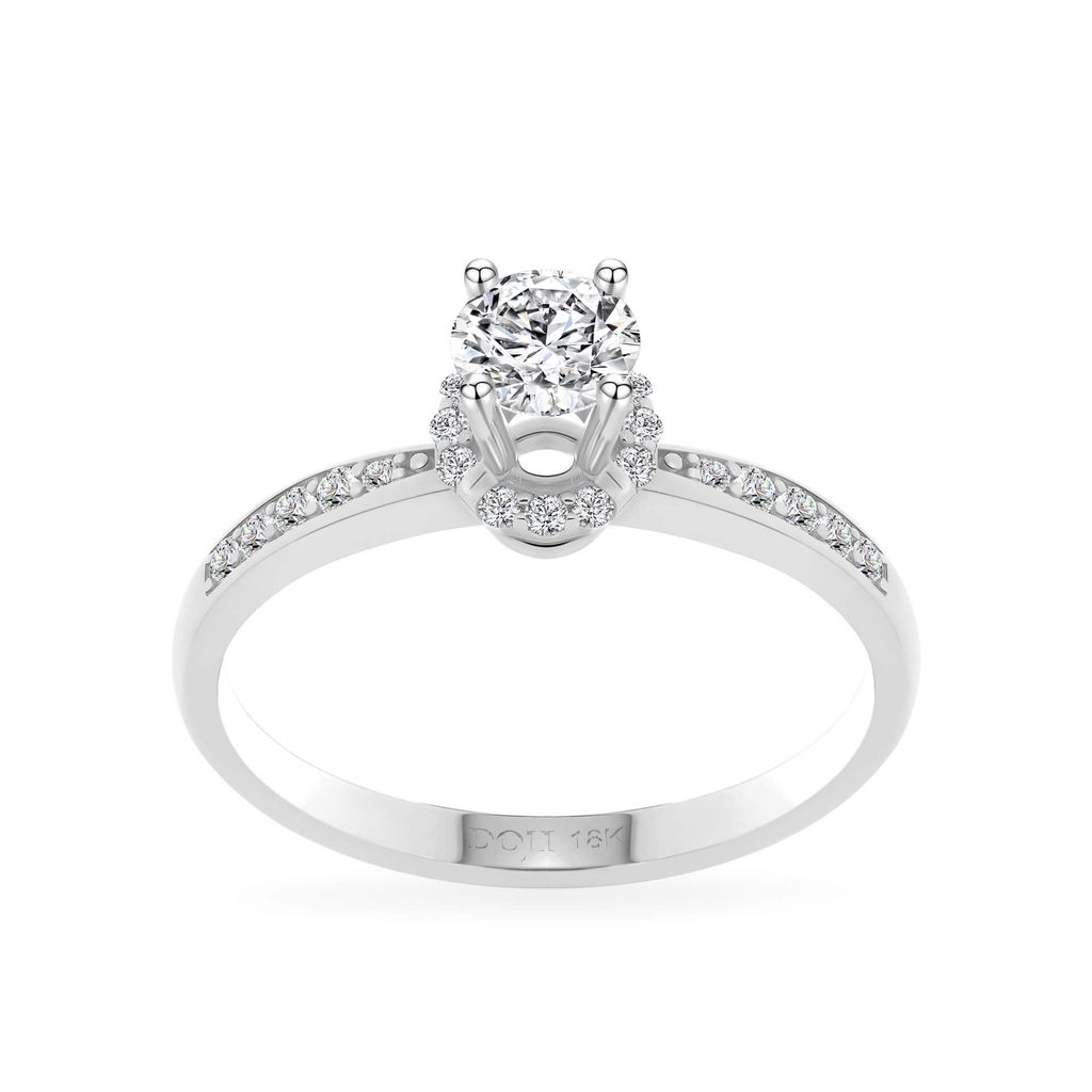 Nhẫn vàng trắng 18K gắn đá CZ DOJI AFRM200524D2CZ1 