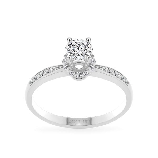 Nhẫn vàng trắng 18K gắn đá CZ DOJI AFRM200524D2CZ1