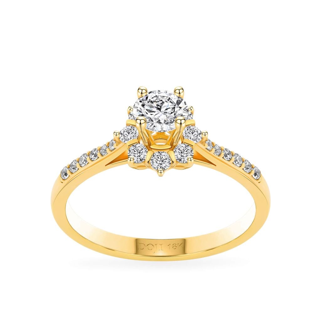 Nhẫn vàng vàng 18K gắn đá CZ DOJI AFRM200541D1CZ1 