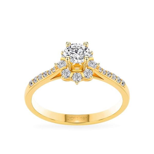 Nhẫn vàng vàng 18K gắn đá CZ DOJI AFRM200541D1CZ1