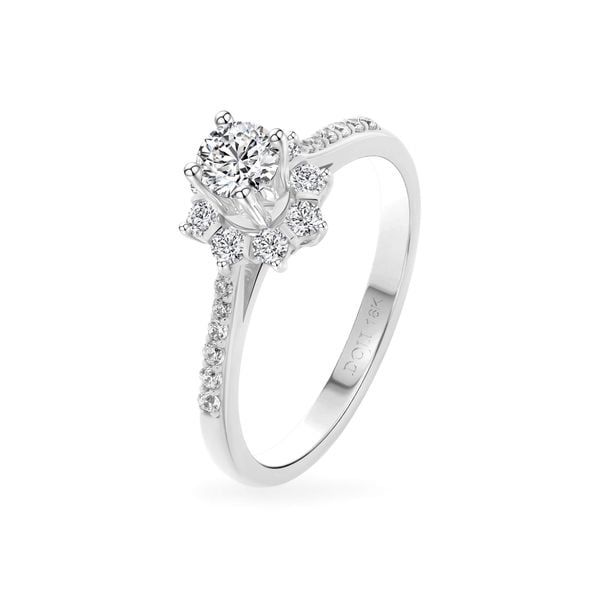 Nhẫn vàng trắng 18K gắn đá CZ DOJI AFRM200541D2CZ1