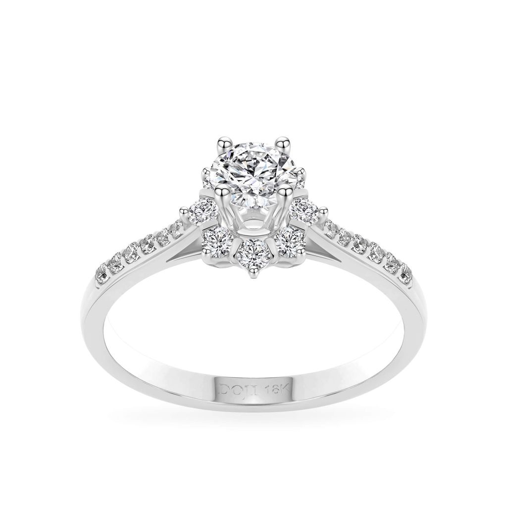 Nhẫn vàng trắng 18K gắn đá CZ DOJI AFRM200541D2CZ1 