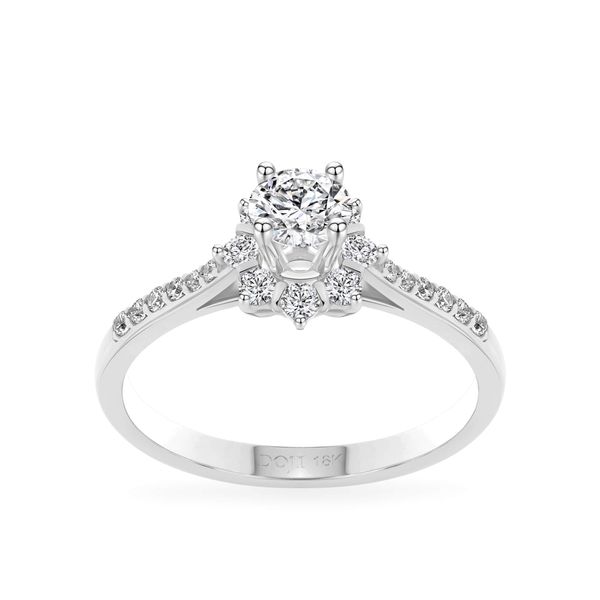 Nhẫn vàng trắng 18K gắn đá CZ DOJI AFRM200541D2CZ1