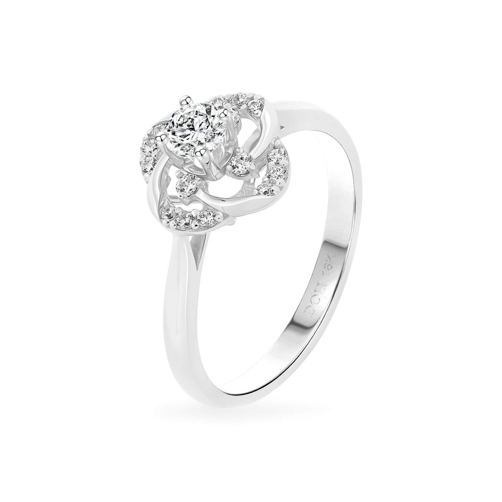Nhẫn vàng trắng 18K gắn đá CZ DOJI AFRM200559D2CZ1 