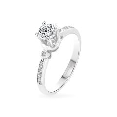 Nhẫn vàng trắng 18K gắn đá CZ DOJI AFRM300490D2CZ1