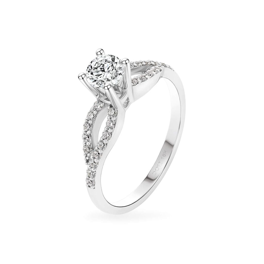 Nhẫn vàng trắng 18K gắn đá CZ DOJI AFRM300498D2CZ1 